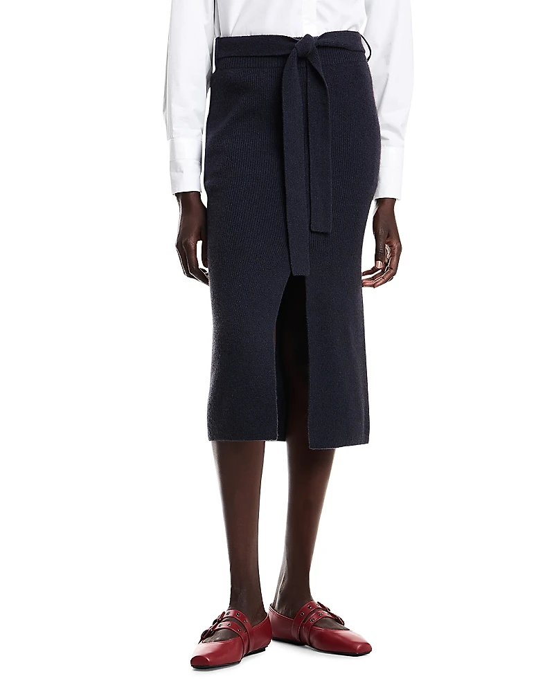 Emporio Armani Ribbed Knit Midi Skirt