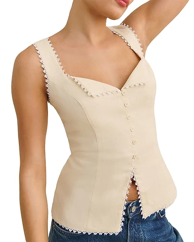 Reformation Viola Linen Top