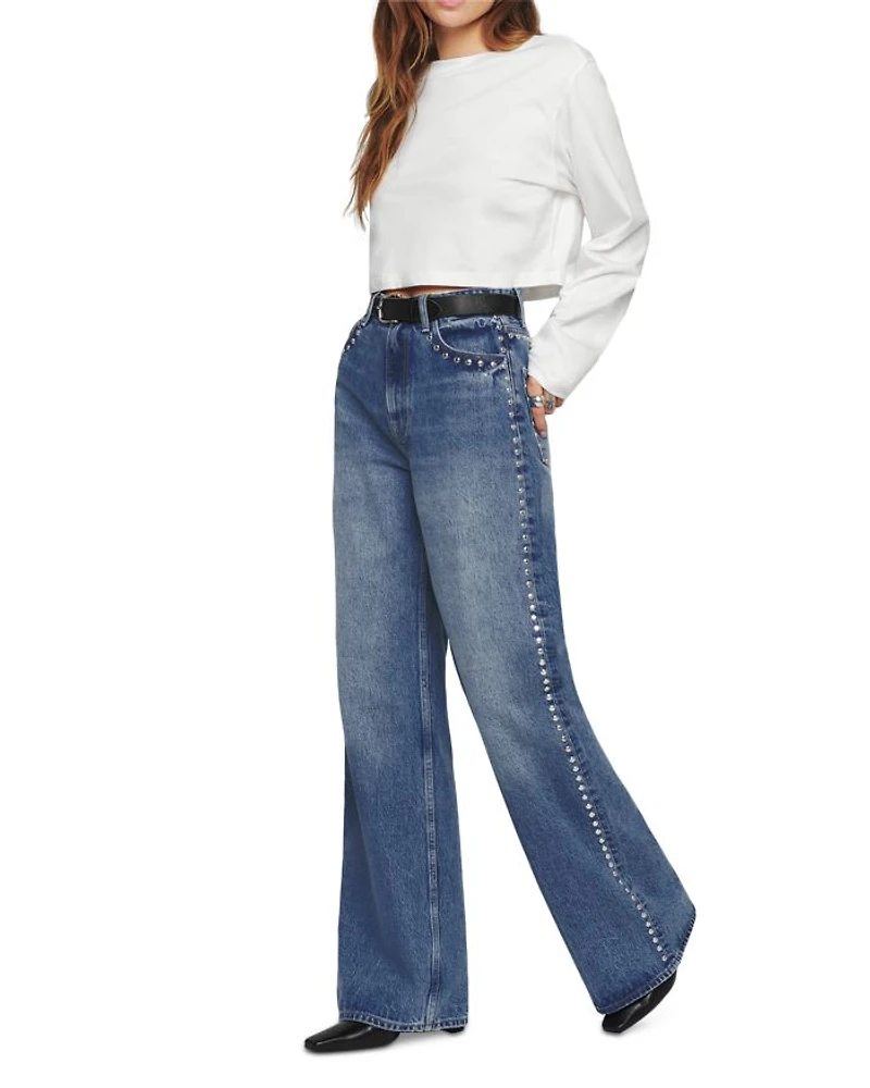 Cary High Rise Slouchy Jeans Chesapeake Studded