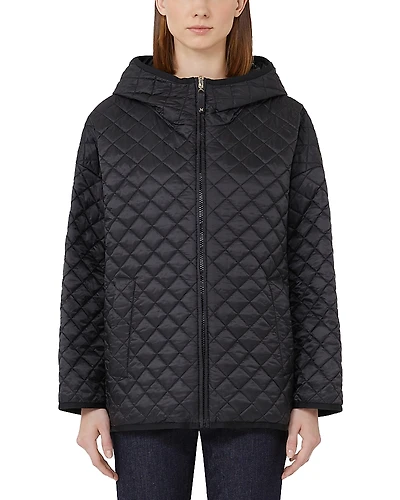 Max Mara Diamond Quilted Hooded Jacket