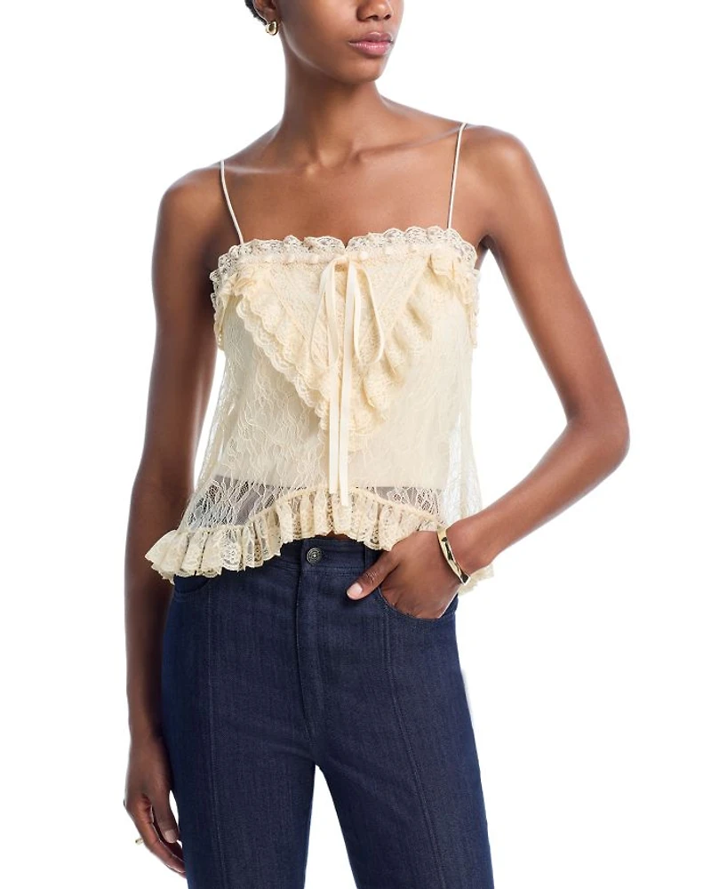 Alessia Lace Ruffled Top