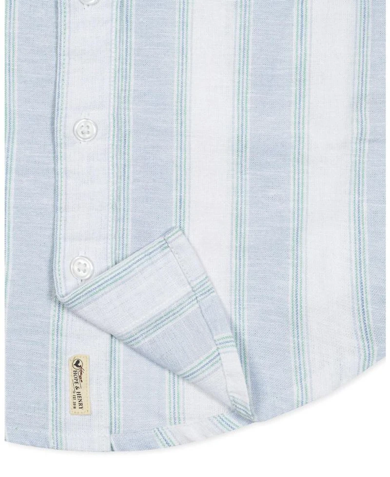Unisex Hope & Henry Boys' Linen Short Sleeve Button Down Shirt