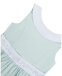 Heirloom Girls' Organic Round Collar with Embroidered Sash Sateen Party Dress - Little Kid, Big Kid