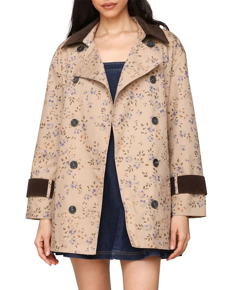 Mixed Media Oversized Trench Coat