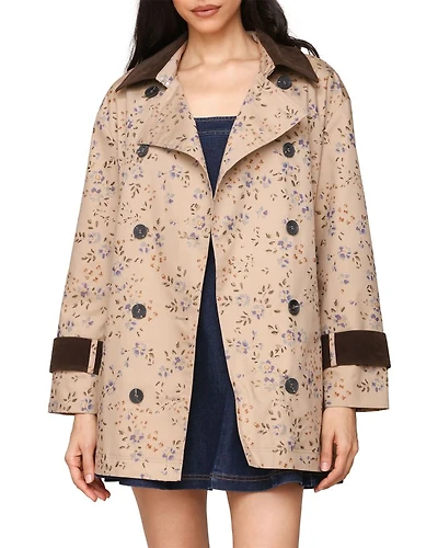Mixed Media Oversized Trench Coat
