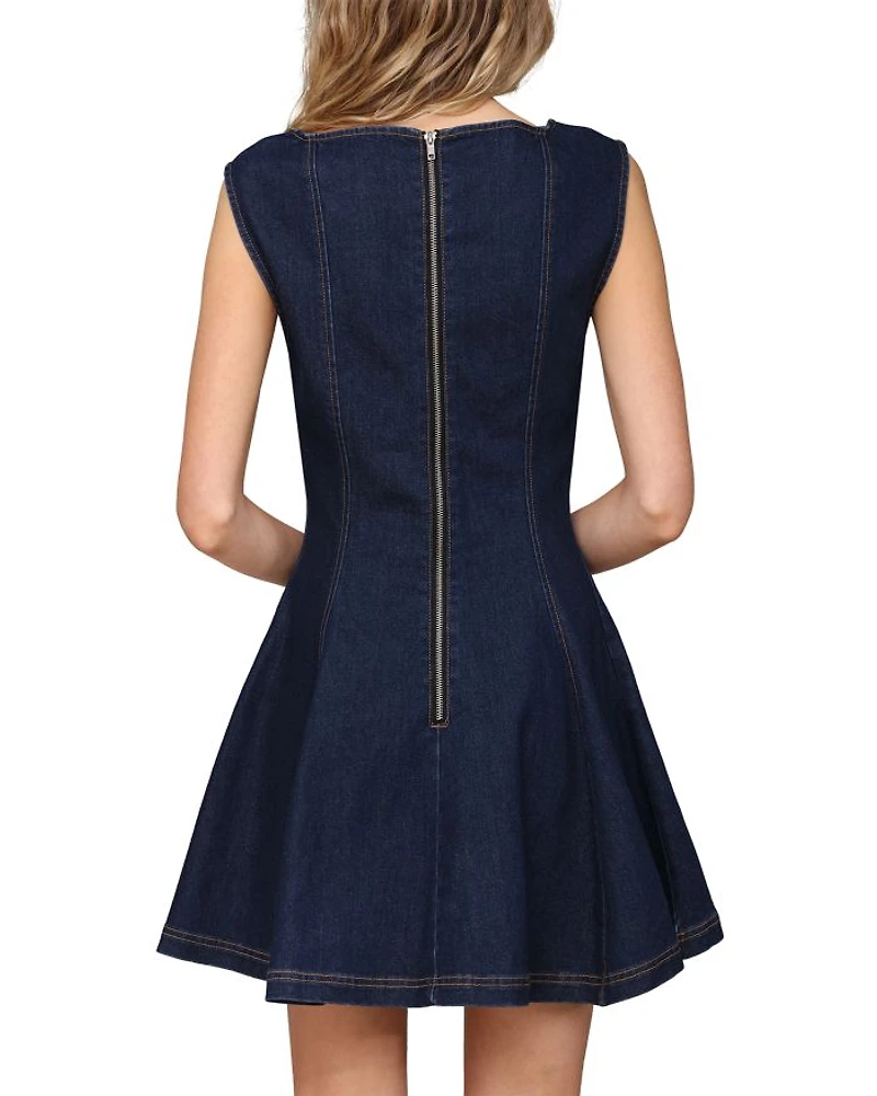 Panelled Fit & Flare Cap Sleeve Dress