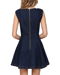 Panelled Fit & Flare Cap Sleeve Dress