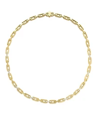 Roberto Coin 18K Yellow Gold Navarra Diamond Open Chain Link Collar Necklace, 18