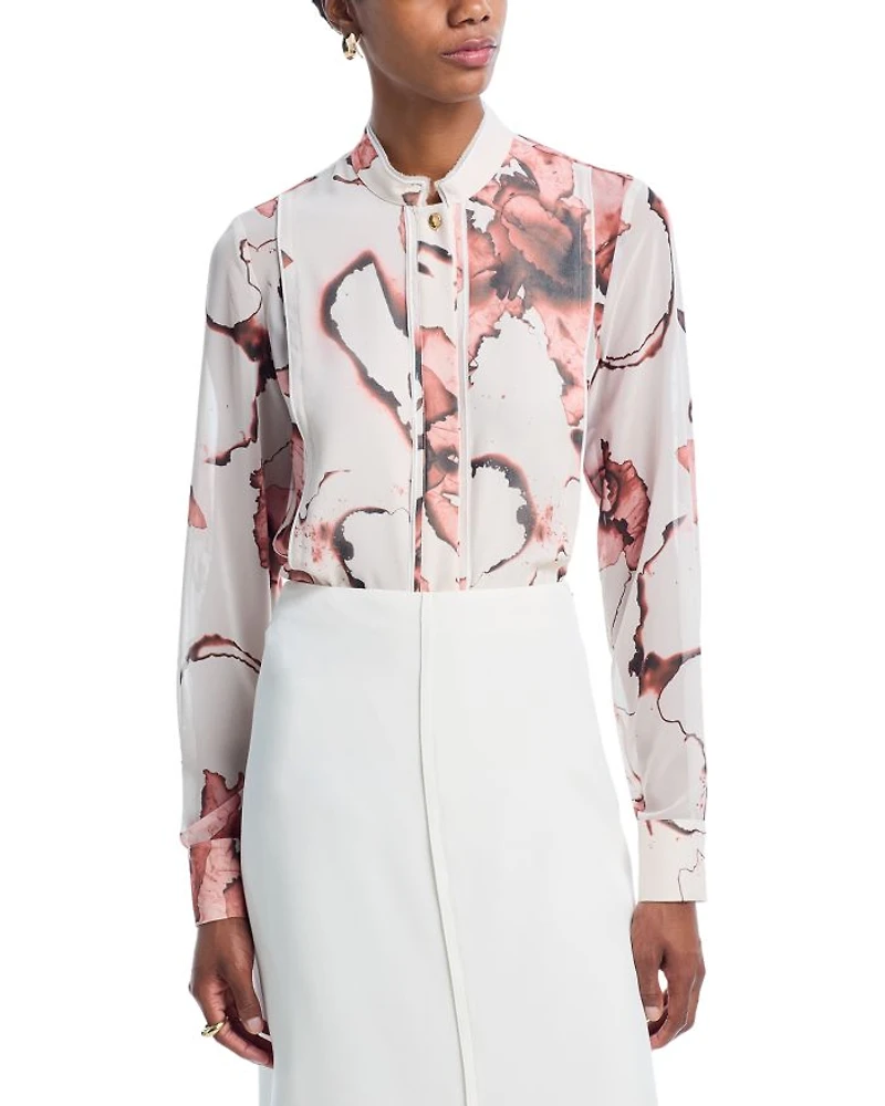 Burnt Floral Print Blouse