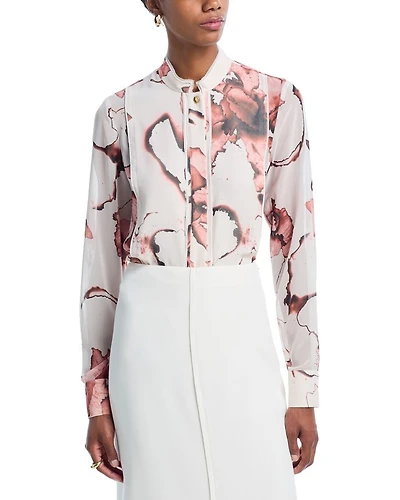 Burnt Floral Print Blouse