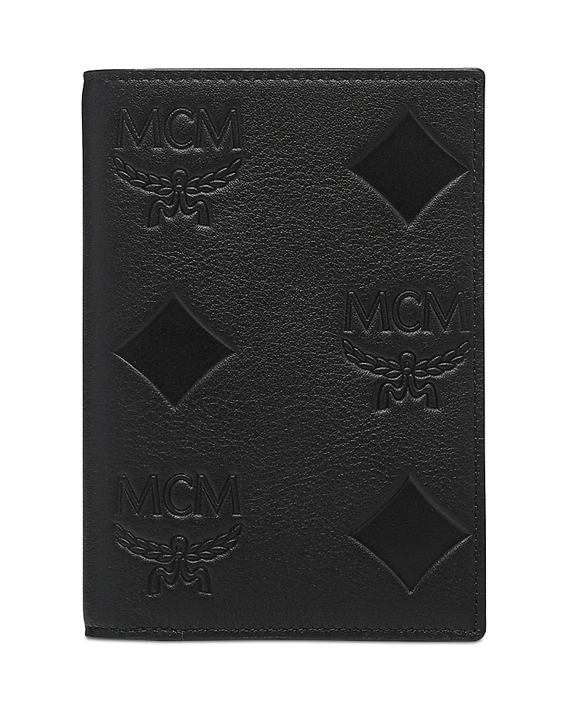 Mcm Ottomar Embossed Leather Passport Holder