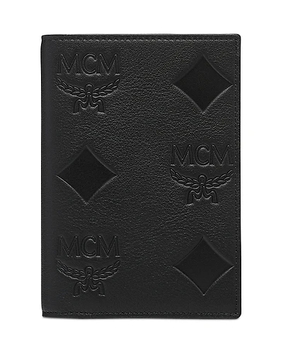 Mcm Ottomar Embossed Leather Passport Holder