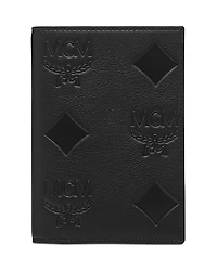 Mcm Ottomar Embossed Leather Passport Holder