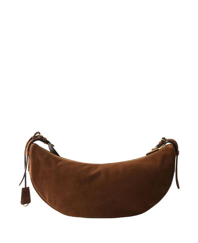 Demi-Lune Large Suede Shoulder Bag