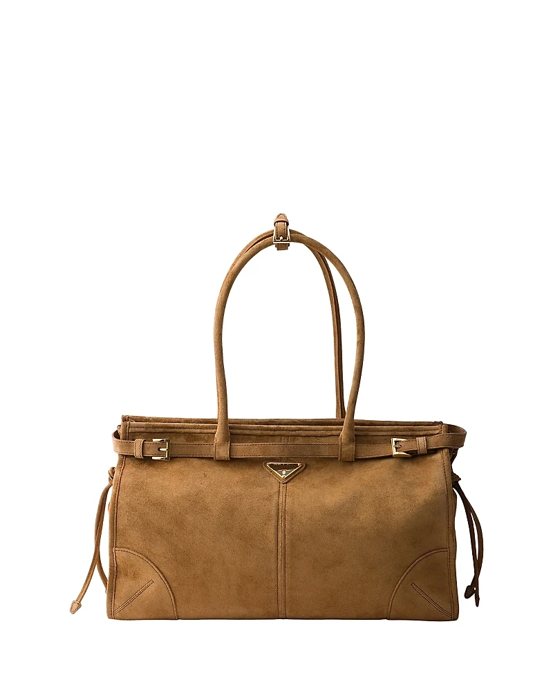 Prada Bonnie Large Convertible Suede Shoulder Handbag