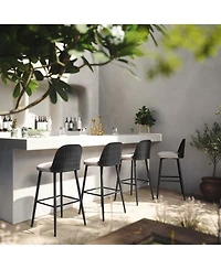 Alexa Rattan Performance Fabric Barstool