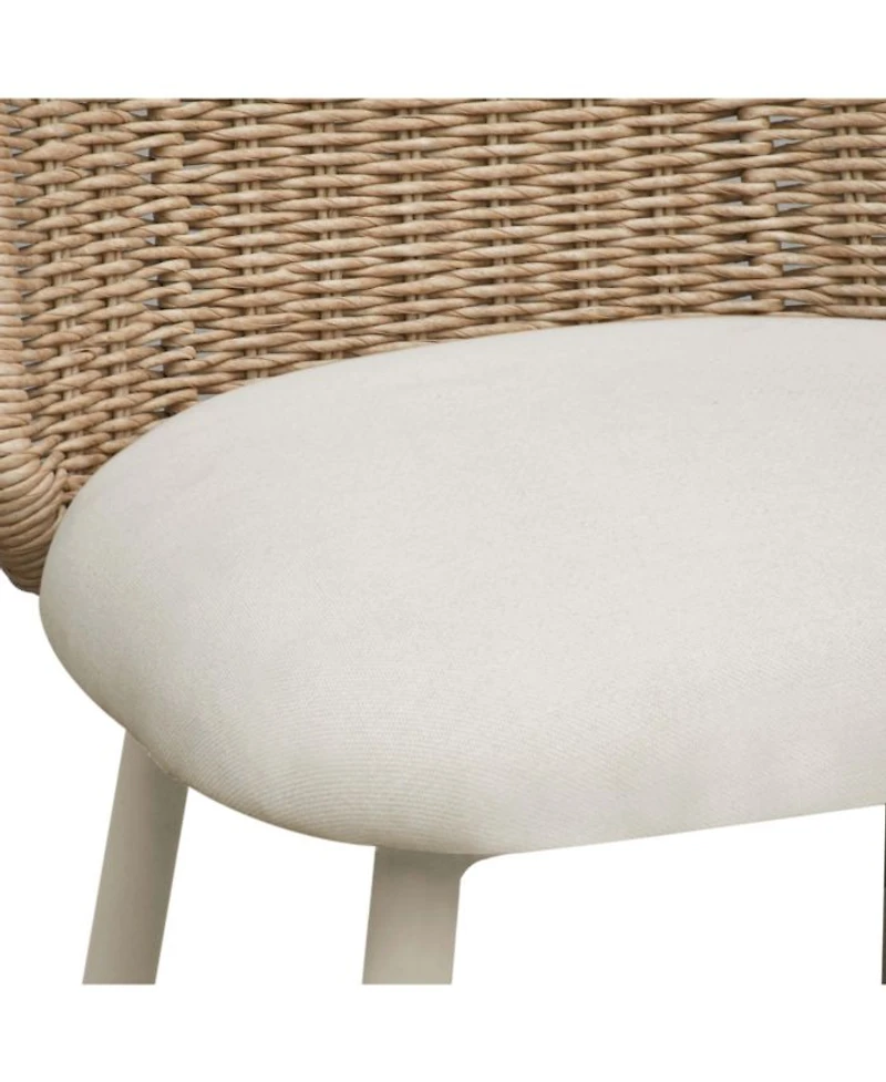 Alexa Rattan Performance Fabric Dining Chair