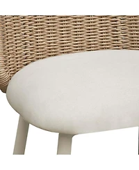 Alexa Rattan Performance Fabric Dining Chair