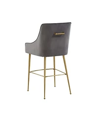 Beatrix Velvet Counter Gold Legs Stool