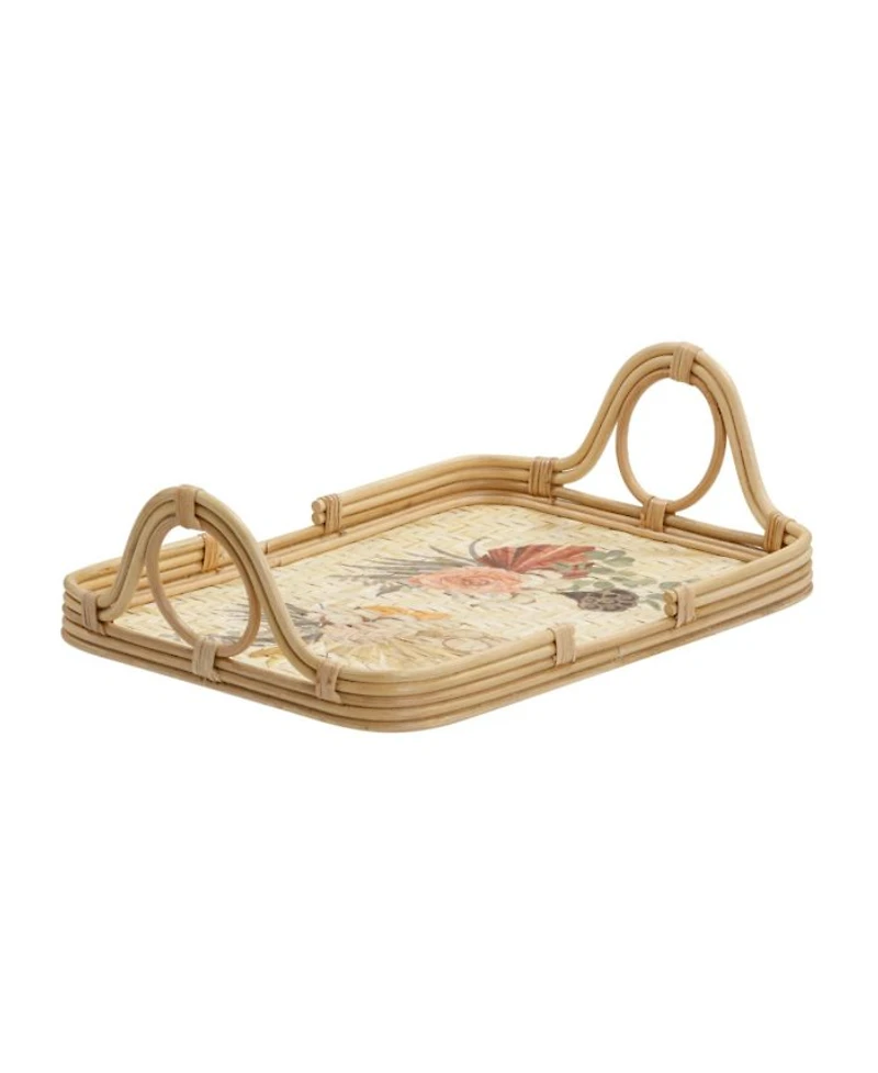 Corey Floral Bamboo Tray