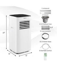 6000 BTU (9000 BTU ASHAR) Portable Air Conditioner 3-in-1 AC Unit with Cool Dehum Fan Sleep Mode
