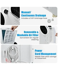 11,500 BTU Dual Hose Portable Air Conditioner 3-in-1 AC Unit with Remote Control