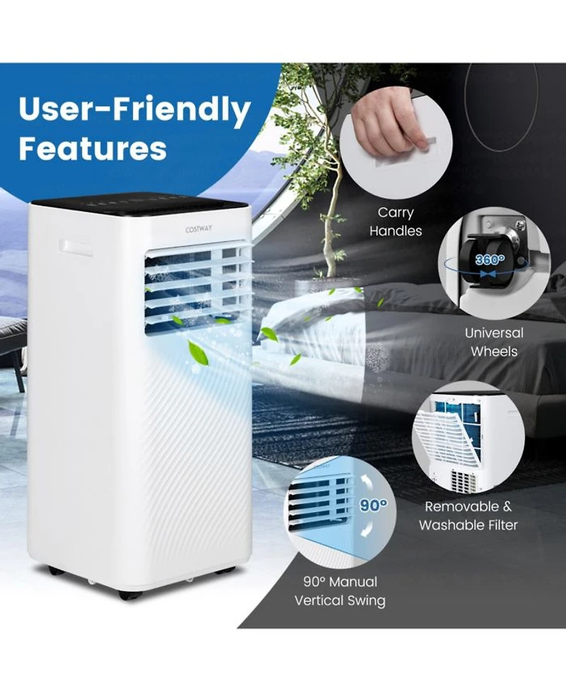 10000 BTU Portable Air Conditioner 4-in-1 AC with Cool Fan Humidifier Sleep Mode