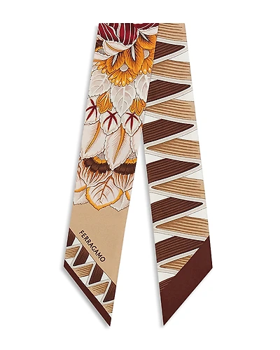 Ferragamo Giada Print Silk Bandeau