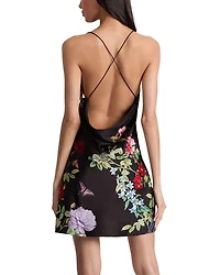 Harmony Floral Cowlneck Mini Dress
