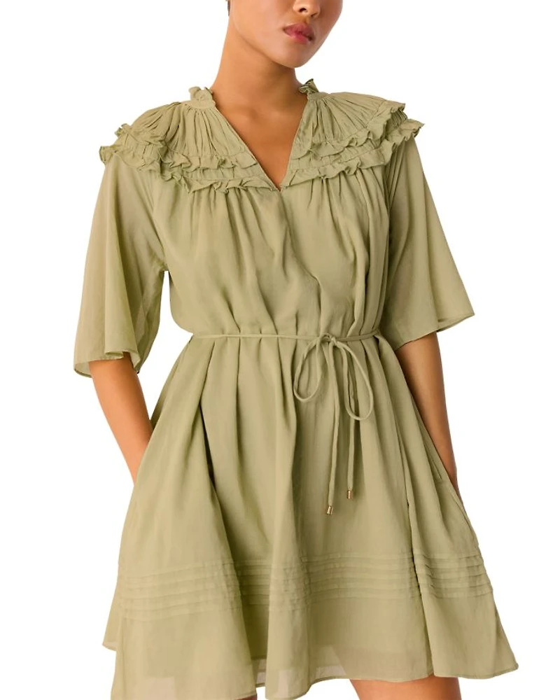 Petite Cotton Frill Mini Dress