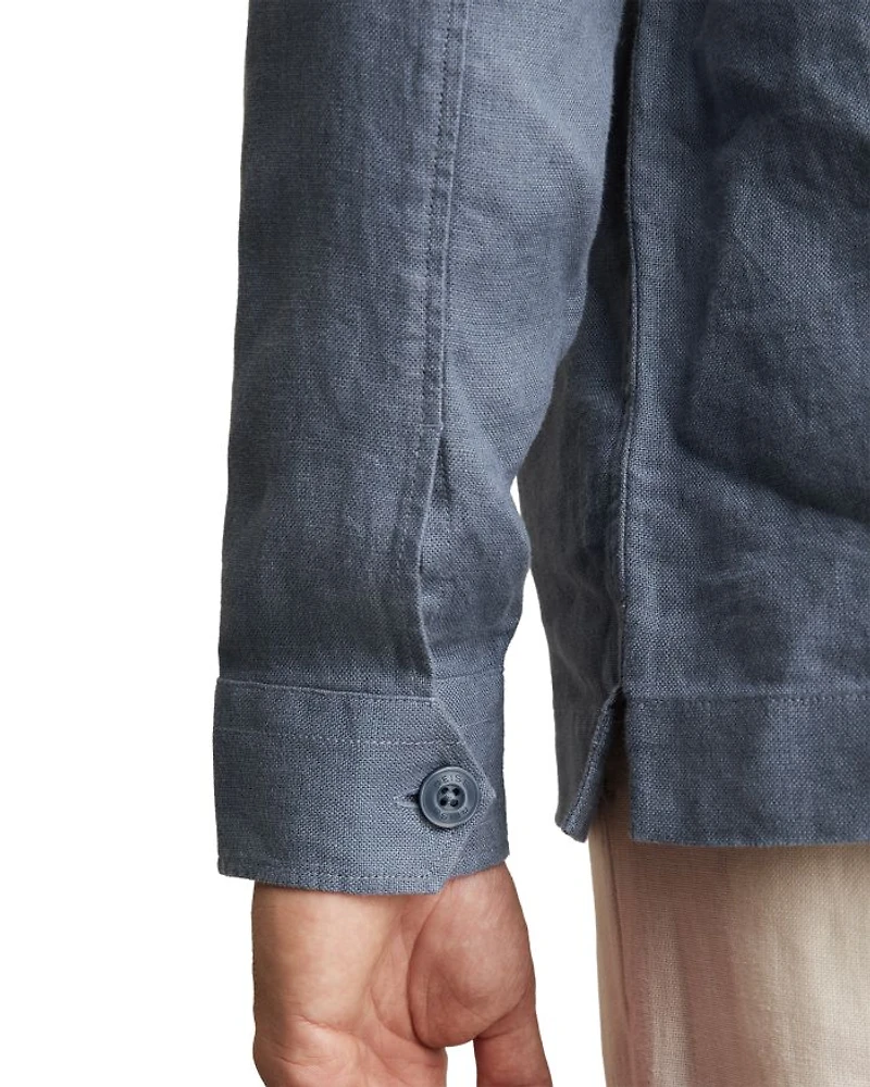 Regular Fit Twin Pocket Linen Shirt Jacket