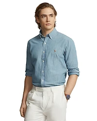 Polo Ralph Lauren Classic Fit Long Sleeve Chambray Cotton Button Down Shirt