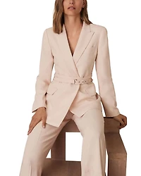 Single Breasted Belted Suit Jacket
