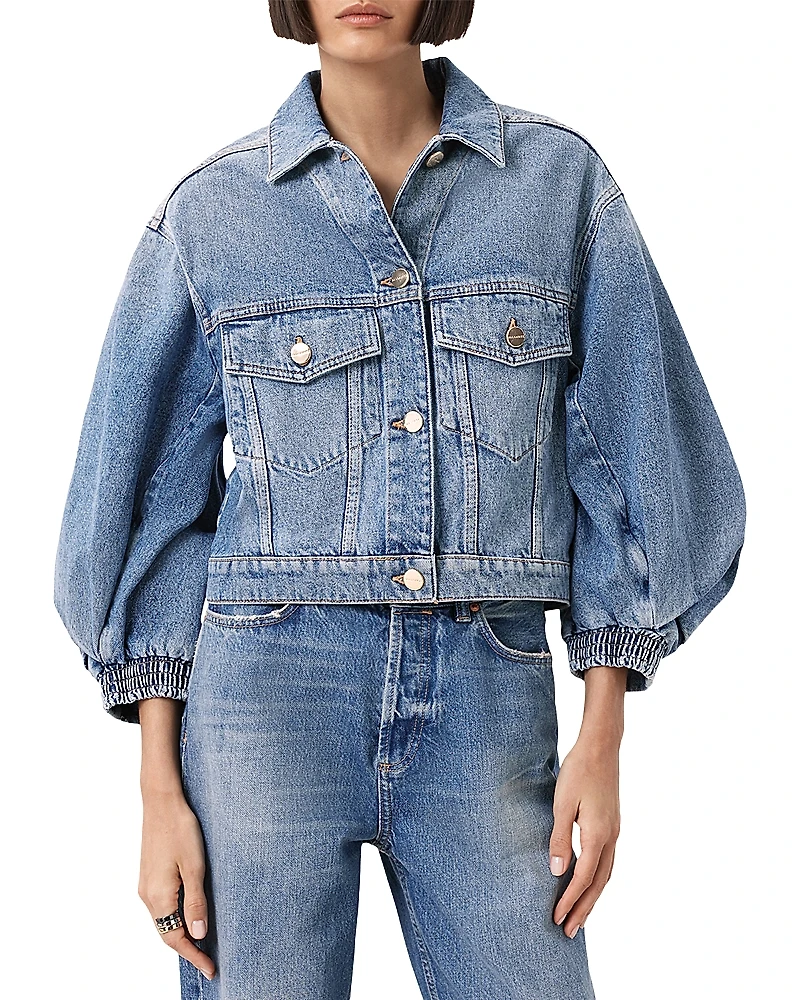 Allsaints Luca Cropped Denim Jacket