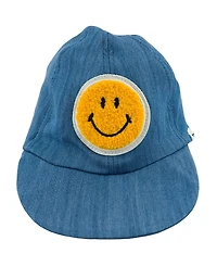 oh baby! Baseball Cap Lyocell Denim with Smiley Applique - Big Kid