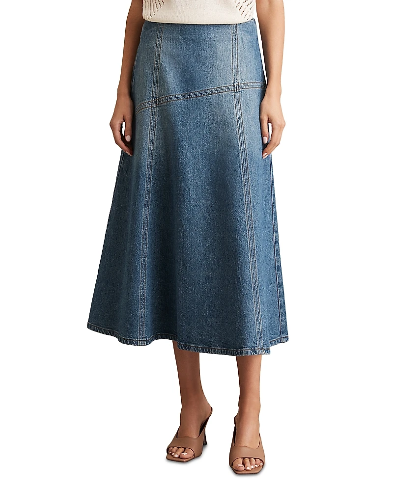 Reiss Fee Denim Midi Skirt