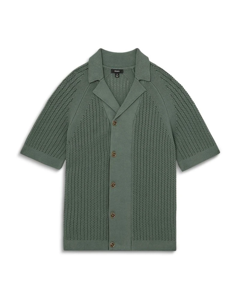 Alphonso Regular Fit Ribbed Knit Cuban Shirt