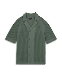Alphonso Regular Fit Ribbed Knit Cuban Shirt