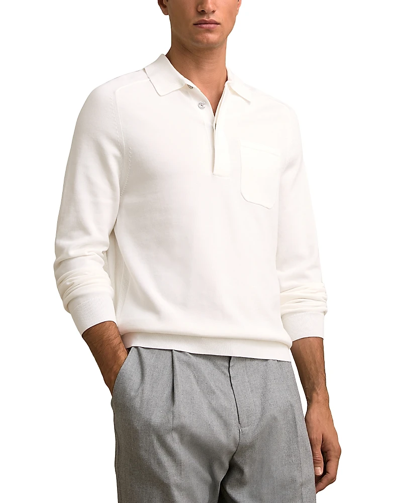 Reiss Regular Fit Long Sleeve Polo Sweater