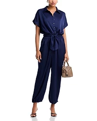 Tie Front Satin Shirt