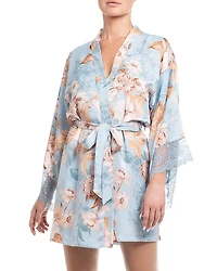 Bloom by Jonquil Floral Print Lace Trim Robe