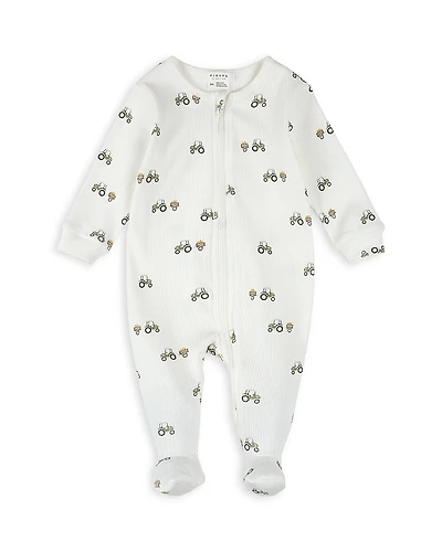 Firsts by petit lem Boys' Pear Picking Truck Print Footie Sleeper - Baby