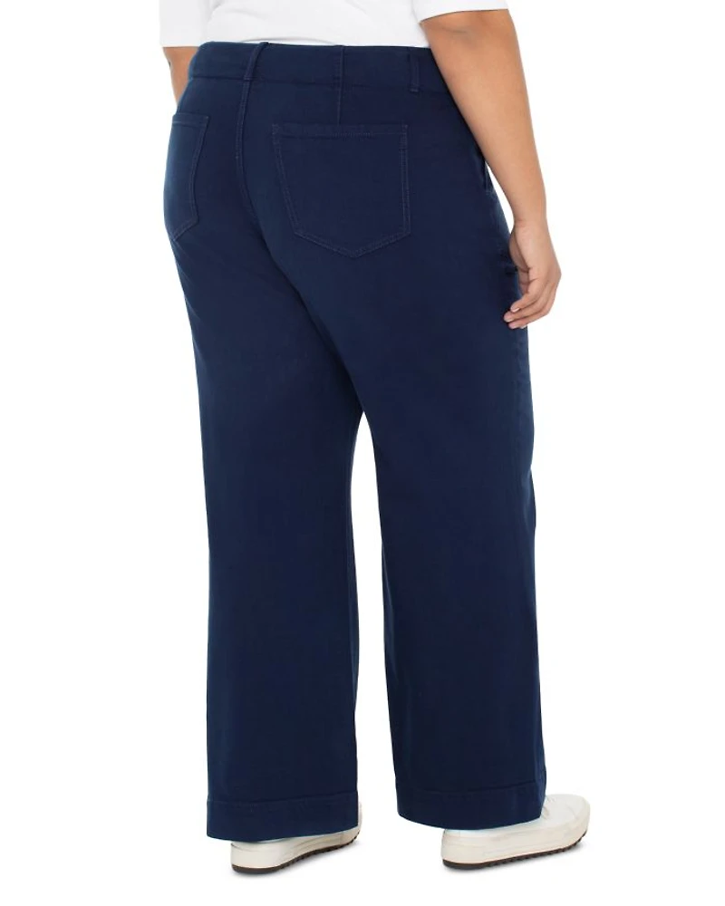 High Rise Wide Leg Jeans Navy Dusk