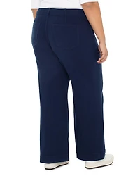 High Rise Wide Leg Jeans Navy Dusk