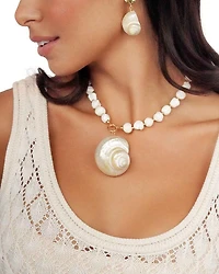 Sunken Treasure Shell Pendant Necklace, 15"-20"