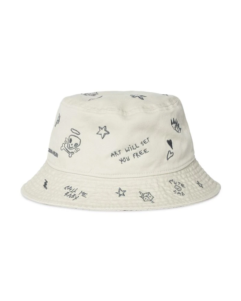 New Era x Zadig Tattoo Embroidered Bucket Hat