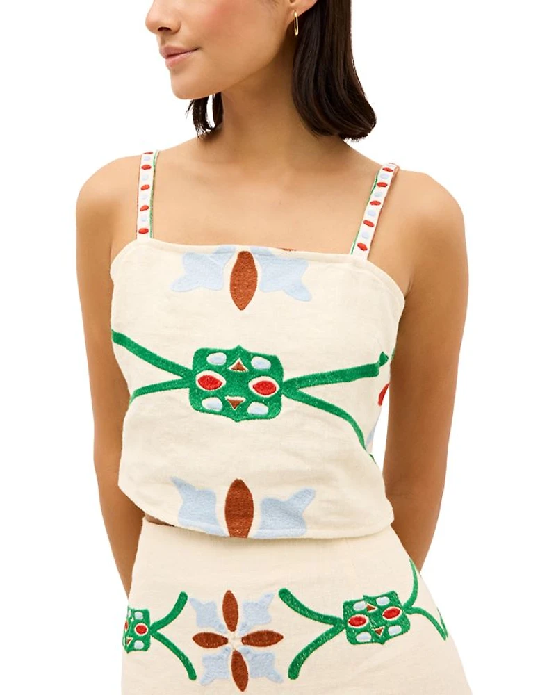 Wyatt Linen Crop Top