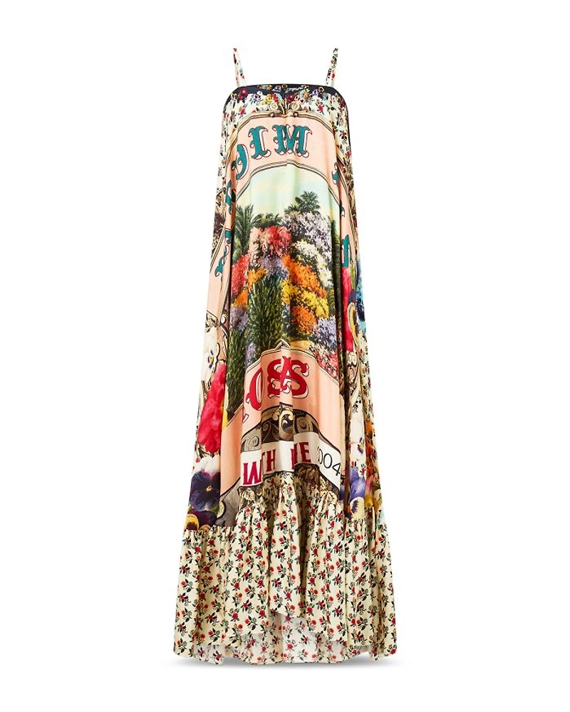 Ruffled Silk Maxi Dress