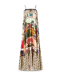 Ruffled Silk Maxi Dress