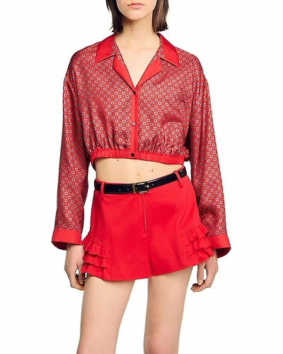 Sandro Scarf Print Shirt